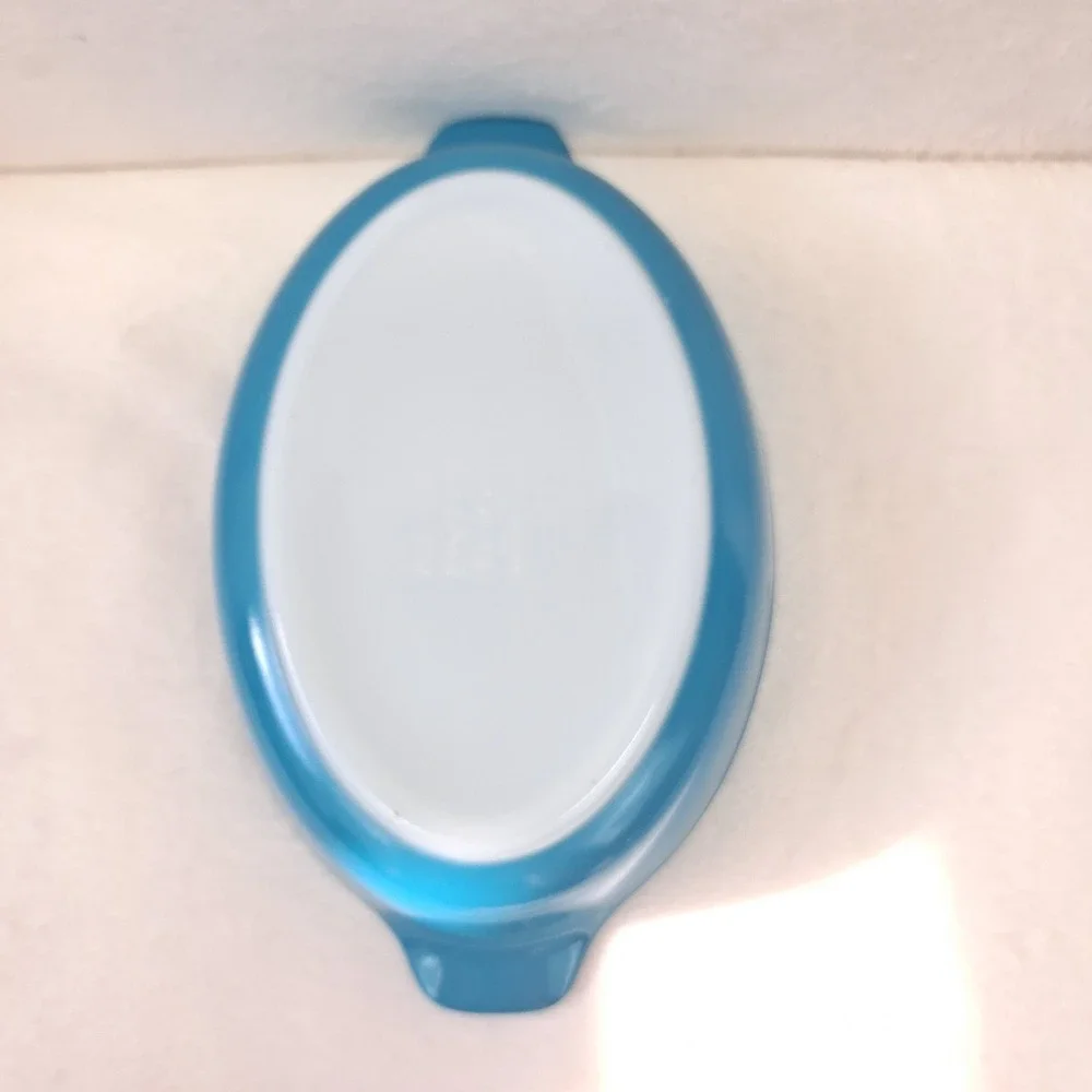 Vintage Pyrex 10 oz Horizon Blue 700 Au Gratin Souffle Dish Baker Vtg Pixie USA